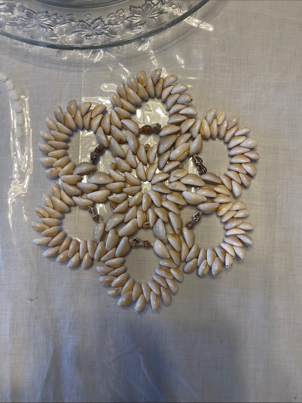 Vintage Cream Shell Flower Wall Accent - Decorative Coastal Décor